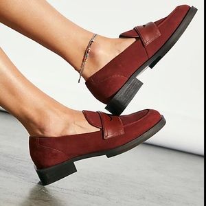 NWT! Free People Lennox Penny Loafer Burgundy Size 7